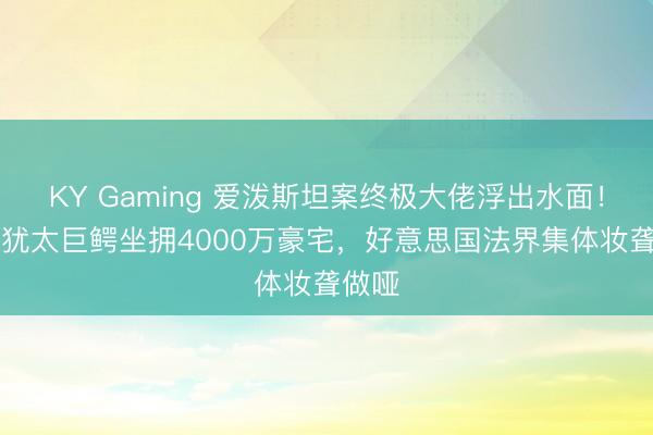 KY Gaming 爱泼斯坦案终极大佬浮出水面！88岁犹太巨鳄坐拥4000万豪宅，好意思国法界集体妆聋做哑