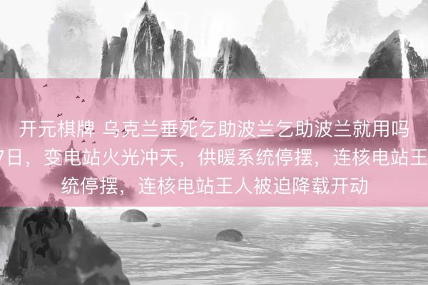 开元棋牌 乌克兰垂死乞助波兰乞助波兰就用吗?当地时辰2月7日,变电站火光冲天,供暖系统停摆,连核电站王人被迫降载开动