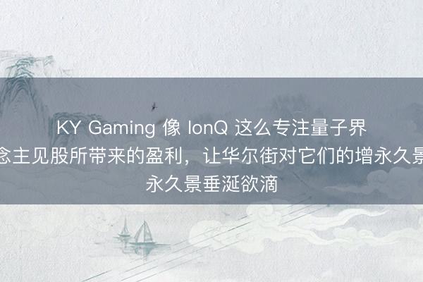 KY Gaming 像 IonQ 这么专注量子界限的地说念主见股所带来的盈利，让华尔街对它们的增永久景垂涎欲滴