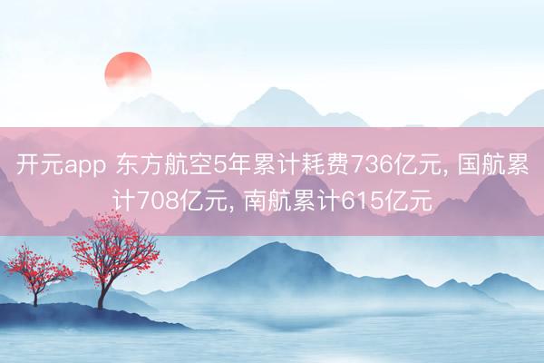 开元app 东方航空5年累计耗费736亿元, 国航累计708亿元, 南航累计615亿元