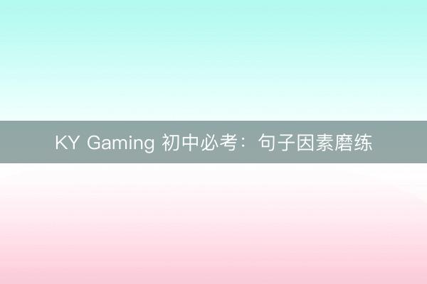 KY Gaming 初中必考：句子因素磨练