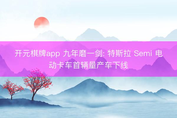 开元棋牌app 九年磨一剑: 特斯拉 Semi 电动卡车首辆量产车下线