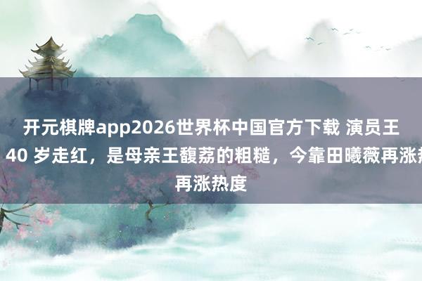 开元棋牌app2026世界杯中国官方下载 演员王骁:40 岁走红,是母亲王馥荔的粗糙,今靠田曦薇再涨热度