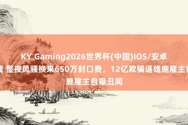 KY Gaming2026世界杯(中国)IOS/安卓官方下载 整夜风骚换来650万封口费,12亿欺骗逼雄鹿雇主自曝丑闻