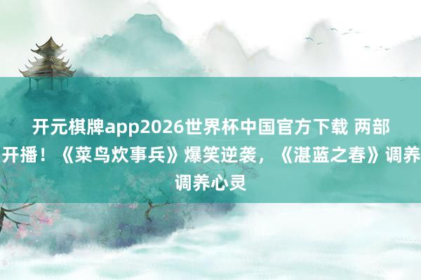 开元棋牌app2026世界杯中国官方下载 两部韩剧开播!《菜鸟炊事兵》爆笑逆袭,《湛蓝之春》调养心灵