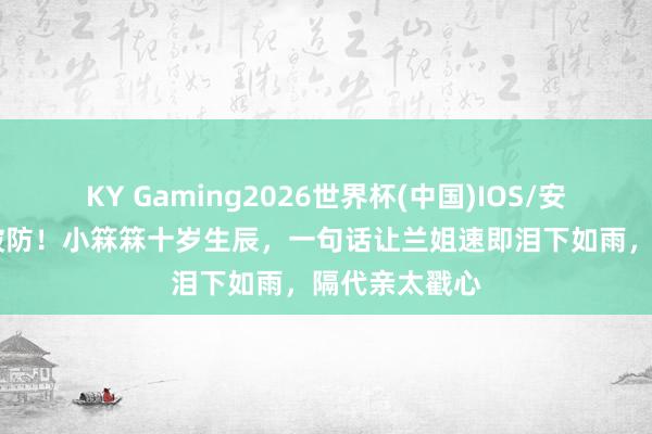 KY Gaming2026世界杯(中国)IOS/安卓官方下载 破防!小箖箖十岁生辰,一句话让兰姐速即泪下如雨,隔代亲太戳心