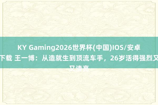 KY Gaming2026世界杯(中国)IOS/安卓官方下载 王一博:从造就生到顶流车手,26岁活得强烈又清亮