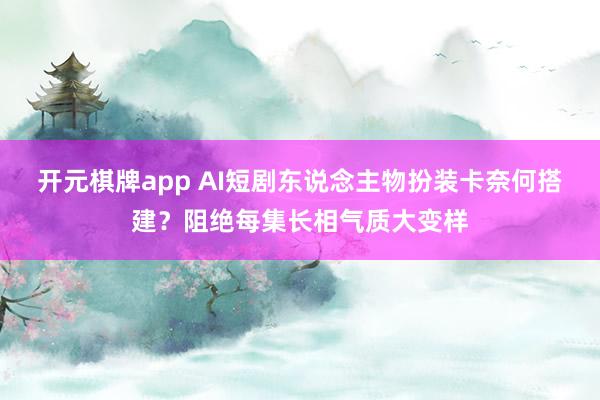 开元棋牌app AI短剧东说念主物扮装卡奈何搭建?阻绝每集长相气质大变样