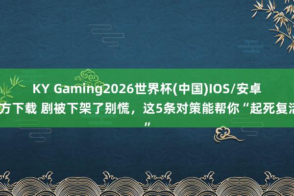 KY Gaming2026世界杯(中国)IOS/安卓官方下载 剧被下架了别慌,这5条对策能帮你“起死复活”