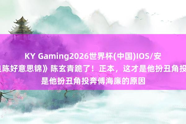 KY Gaming2026世界杯(中国)IOS/安卓官方下载 《良陈好意思锦》陈玄青跪了！正本，这才是他扮丑角投奔傅海廉的原因