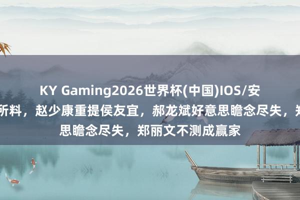 KY Gaming2026世界杯(中国)IOS/安卓官方下载 不出所料,赵少康重提侯友宜,郝龙斌好意思瞻念尽失,郑丽文不测成赢家