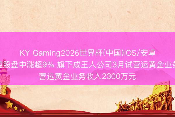 KY Gaming2026世界杯(中国)IOS/安卓官方下载 天机控股盘中涨超9% 旗下成王人公司3月试营运黄金业务收入2300万元