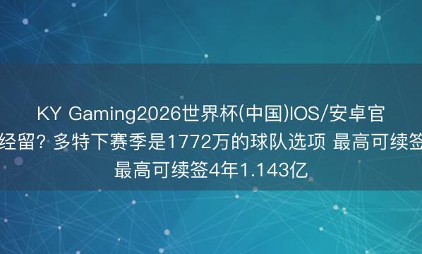KY Gaming2026世界杯(中国)IOS/安卓官方下载 走一经留? 多特下赛季是1772万的球队选项 最高可续签4年1.143亿