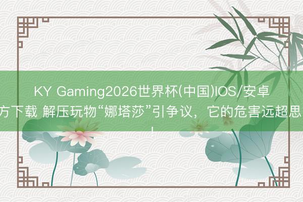 KY Gaming2026世界杯(中国)IOS/安卓官方下载 解压玩物“娜塔莎”引争议,它的危害远超思象!