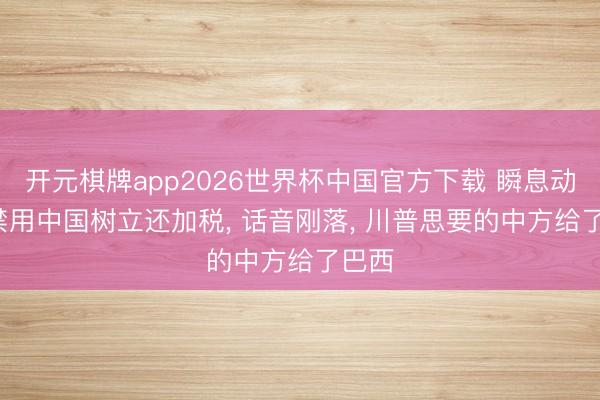 开元棋牌app2026世界杯中国官方下载 瞬息动手, 禁用中国树立还加税, 话音刚落, 川普思要的中方给了巴西