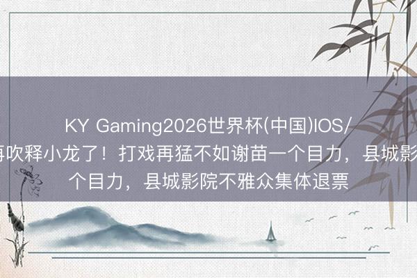 KY Gaming2026世界杯(中国)IOS/安卓官方下载 别再吹释小龙了!打戏再猛不如谢苗一个目力,县城影院不雅众集体退票