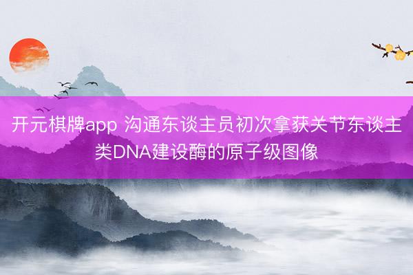 开元棋牌app 沟通东谈主员初次拿获关节东谈主类DNA建设酶的原子级图像